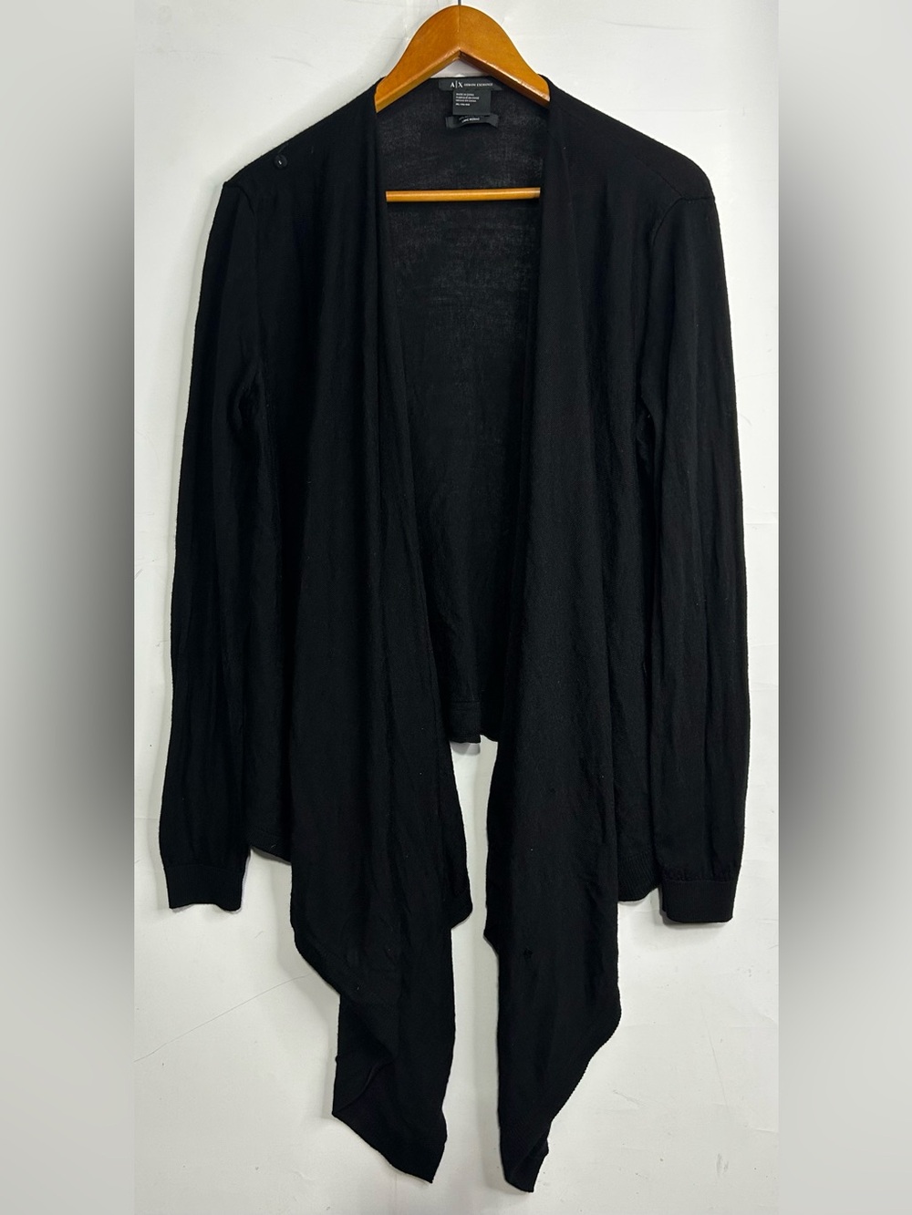 Armani Exchange Black Cascading Draped Cardigan Sweater XL